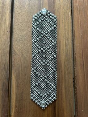 Sergio Gutierrez B10 Liquid Metal Mesh Bracelet Silver Wide Statement 7”